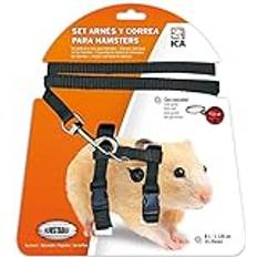 DA978 Hamstersele Och Koppel Set Svart