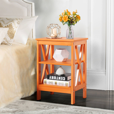 Orange Bedside Tables Bed Bath & Beyond Javlergo Modern Nightstand 3-tier Bedside Table