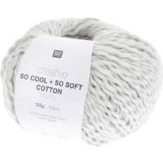 Grey Yarn Rico Design Creative So Cool So Soft Cotton chunky Silbergrau