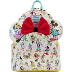 Synthetic Material School Bags Loungefly Mickey & Friends Classic All Over Print Iridescent Mini Backpack - White