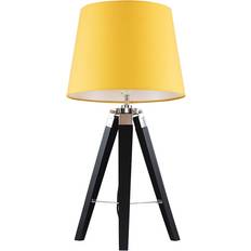 Yellow Table Lamps MiniSun Tripod Mustard Table Lamp 56cm
