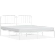 vidaXL white, 160 200 cm/with headboard Metal Foundation