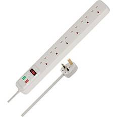Brennenstuhl 6-Way Extension Lead with surge protection 2m cable, Power Strip with 80 angle of sockets, with switch