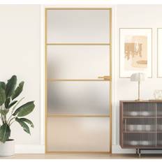 Doors vidaXL Interior Door Slim Golden 93 201.5 cm Clear Glass L (x)