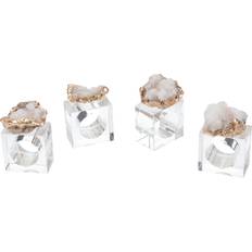 White Napkin Rings John-Richard Gold Plated Geode Crystal Napkin Ring