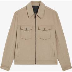 Ted Baker Jackets Ted Baker Mens Natural Somerss Patch-pocket Regular-fit Wool-blend