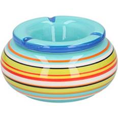 Ashtrays EDCO Ceramic Stripy Round Ash Tray Ashtray With Removable Top Smoking Home Pub Garden Ceramic Stripy Round Ash Tray Ashtray Smoking