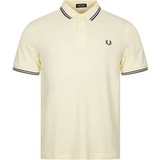 Fred Perry White Polo Shirts Fred Perry Twin Tipped Polo Shirt Ice Cream/Navy