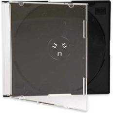 Optical Storage Smartbuy Slim 5.2mm Jewel Case Thin Clear Single CD DVD Disc Storage w/Built-in Black Tray 50 Pack