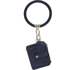 Keychains Collection Jordyn Vegan Leather Bracelet Keychain with a Credit Card Holder