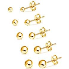 Uhibros Hypoallergenic Studs Earrings 316L Surgical Stainless Steel Earrings Round Ball Earring for Women Men Pairs Assorted Sizes4mm-8mm