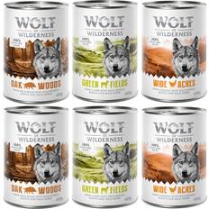 Wolf of Wilderness Hundefoder Kæledyr Wolf of Wilderness Økonomipakke: 24 400 Adult - Single Protein Mix III: Vildsvin, Kylling, Lam