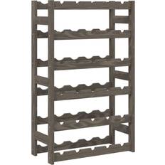 Grey Wine Racks vidaXL grey, 30 bottle Pinewood Wine Rack