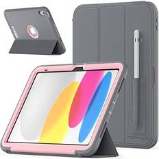 TechGear Pink D-FENCE For iPad 10 2022 10th Generation 10.9", Slim Rugged Smart Case Schools Builders Case