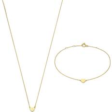 Schmuck Isabel Bernard cadeau 585er golden kette en armband geschenkset ib90062