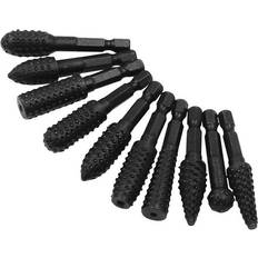 Greenzech 10pcs 1/4 Inch Shank wood working Twist Drill Bits Wood Carving File Drill Bits wood working Rasp Chisel