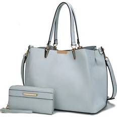 Blue - Women Messenger Bags MKF Collection Kane Women's Satchel Bag with Wallet by Mia K Light blue