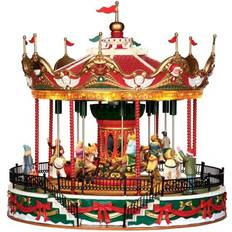 Christmas Villages Lemax Santa Carousel Red Christmas Village 10.5"