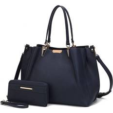 Blue - Women Messenger Bags MKF Collection Kane Women's Satchel Bag with Wallet by Mia K Navy blue