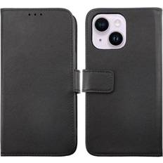Rvelon iPhone 14 Plånboksfodral Läder Rvelon Svart