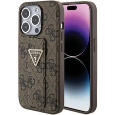 Guess GUHCP15XPGS4TDW iPhone 15 Pro Max 6.7 brązowy/brown hardcase Grip Stand 4G Triangle Strass