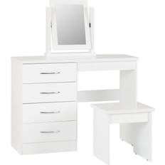 SECONIQUE Nevada White Gloss Dressing Table 40.5x100cm 2pcs