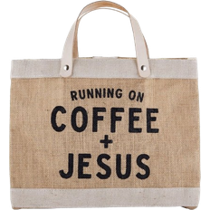 Yute Bolsos de compras Creative Brands Running On Coffee + Jesus - Black