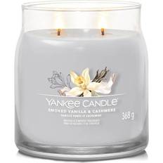 Vidrio 2 Pabilos Velas Aromáticas Yankee Candle Smoked Vanilla & Cashmere Grey Vela Aromática 368g