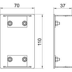 OBO Bettermann Kabelkanal, GA-E70110EL EndstÃ¼ck 70x110mm Alu EL