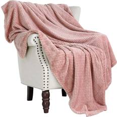 Exclusivo Mezcla Waffle Fleece Blankets Pink