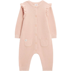 Pink Jumpsuits Children's Clothing John Lewis Baby Knit Cotton Romper - Pink Mid