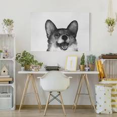 Klebefieber Dog Corgi White/Black Bild 40x60cm