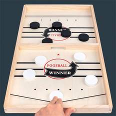 Shein 1set Wooden Puck Chess Board Game, Double Players Puck Game