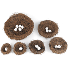 1pc Hand-Woven Brown Cane Toad Wreath Bird House With Pearl Parrot Nest For Breeding