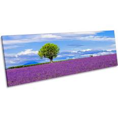 Lily Manor Lavender Purple Landscape Panoramic Painting Framed Art