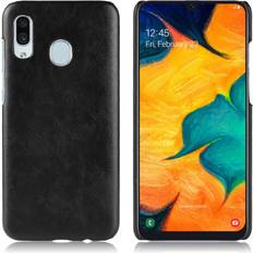 Samsung Galaxy A20e litchi belagt cover sort