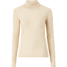 Brune - Dame Pikéskjorter Vila Polohals Roll Neck L/S Fitted Top Brun