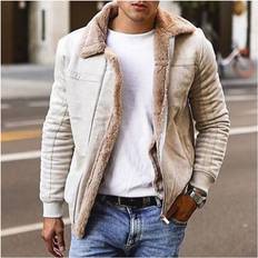 Leather Jacket Men Winter Fleece Motorcycle PU Leather Jacket Men's Stand Collar Casual Windbreaker Ropa De Hombre Slim Coat Multicoloured One
