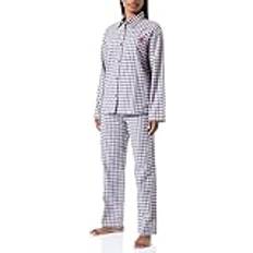 HUGO BOSS Dam Flanella pyjamas-set, Öppen Pink690