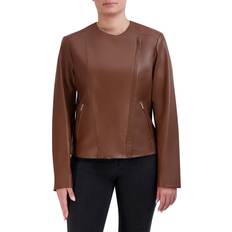 Brown - Leather Jackets Cole Haan Asymmetrical Leather Jacket