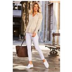 Sosandar Womens White Perfect Skinny Jeans Regular