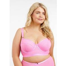 Soft Mesh Longline Bra Pink, Pink, 38Dd, Women
