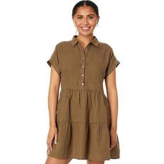 Steel Dresses Greta Short-Sleeve Tiered Linen Mini Dress