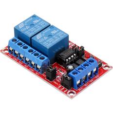 5V 2 Channel Button Self-locking Interlock Three-selection One Relay Module High and Low Level Trigger with Sw