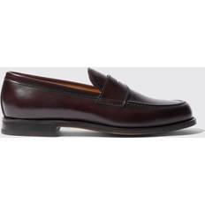 Herr - Röda Lågskor Scarosso Klassiska Italienska Penny Loafers - Brun