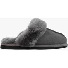 DANIEL Shut Grey Sheepskin Twinface Slippers 39, Colour: Grey Fa