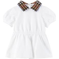 Burberry Baby Check Collar Cotton Polo Shirt Dress - White (80784591)