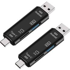 Memory Card Readers Tlily 2X 5-In-1 OTG Card Reader -SD SD Card USB Reader Support TF Android Type-C Phone Computer Type-C Universal