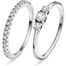 Pan Jewelry 2 in 1 Ring - Silver/Transparent