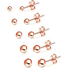 Uhibros Hypoallergenic Studs Earrings 316L Surgical Stainless Steel Earrings Round Ball Earring for Women Men Pairs Assorted Sizes4mm-8mm
